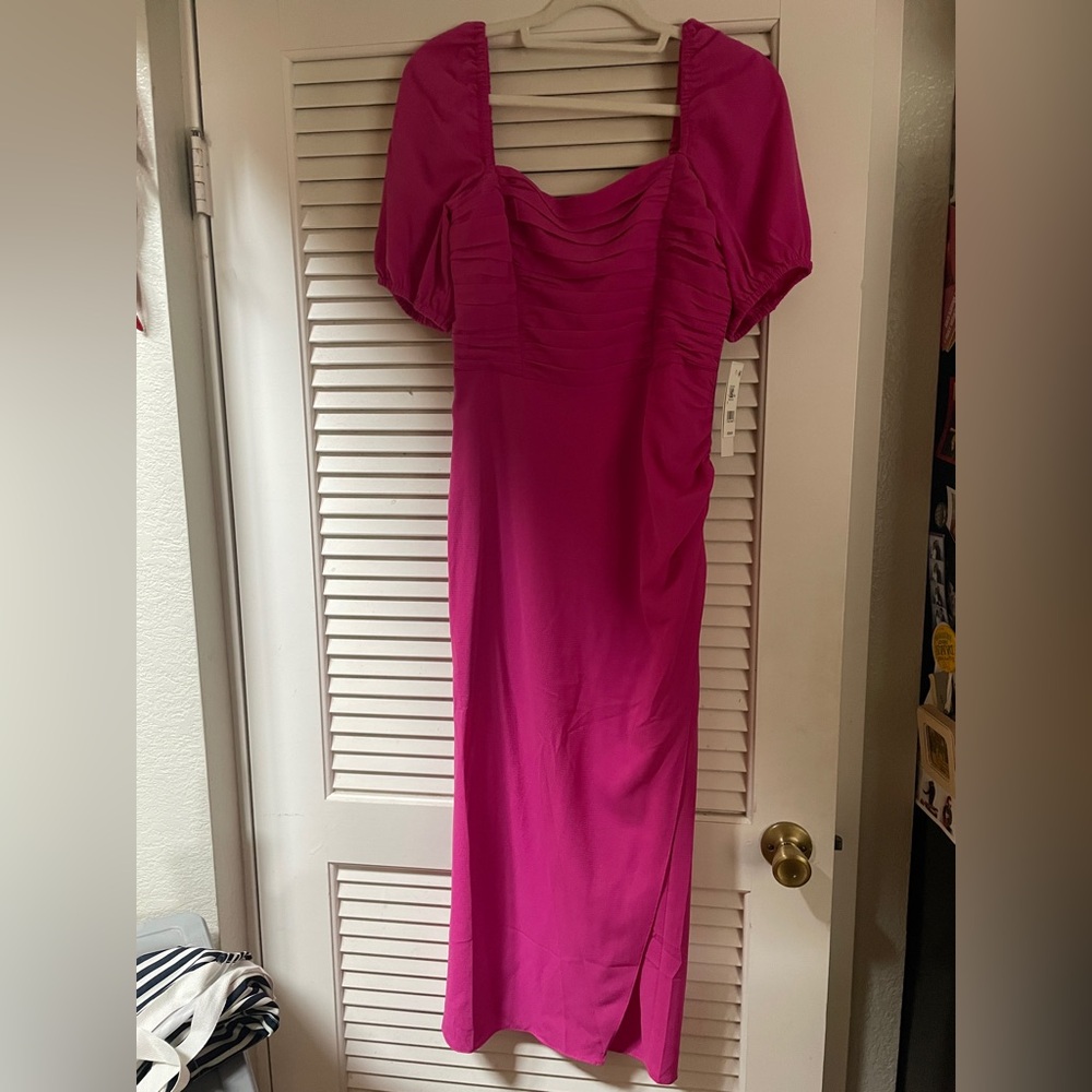 French Connection Fuchsia Ruched Dress - Picture 3 of 6
